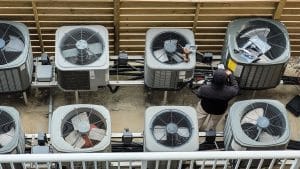 AC units on the roof of a building